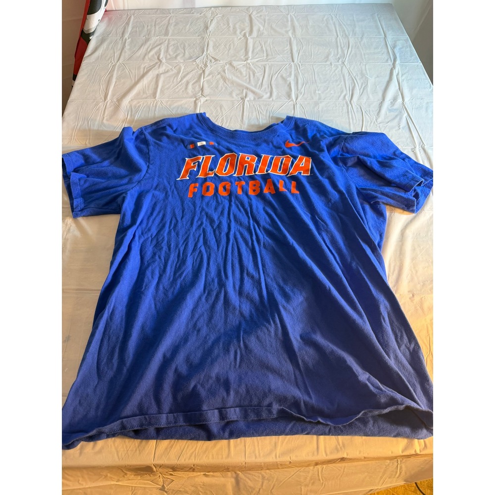 Nike Florida Gators Football T-Shirt Mens XL Blue Orange Athletic Cut Cotton